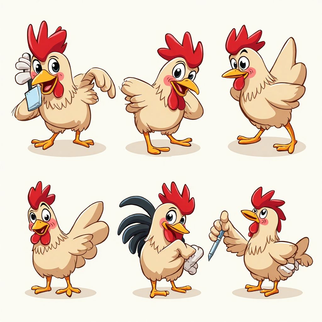 Il protagonista principale in diverse pose